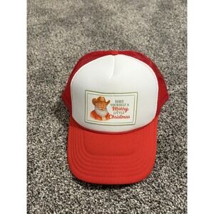 Santa Christmas Otto Trucker SnapBack Hat Red White OSFM